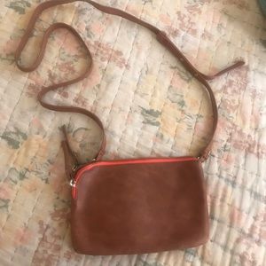 Double pocket crossbody with neon detail